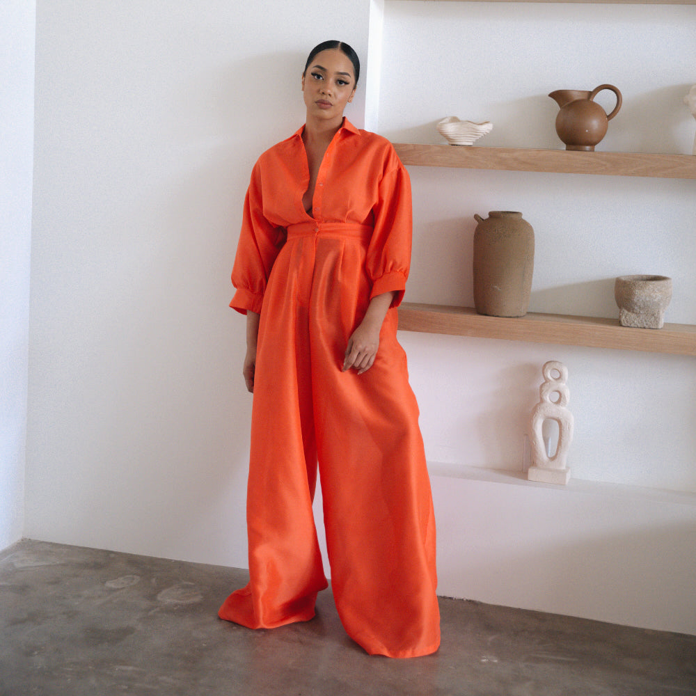 Mila Asymmetrical Jumpsuit - Mocha main image 1