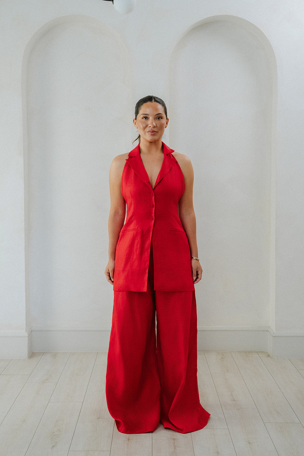 Joss Vest Wide Leg Jumpsuit – Casual Tencel Blend One Piece – B